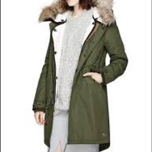 Britannia 3-in-1 Parka TNA Aritzia in Dark Olive XS removable quilted jacket
